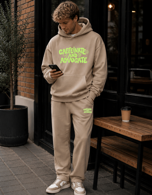 Unisex Adults ‘Caffeinate and Advocate’ Heavyweight Hoodie