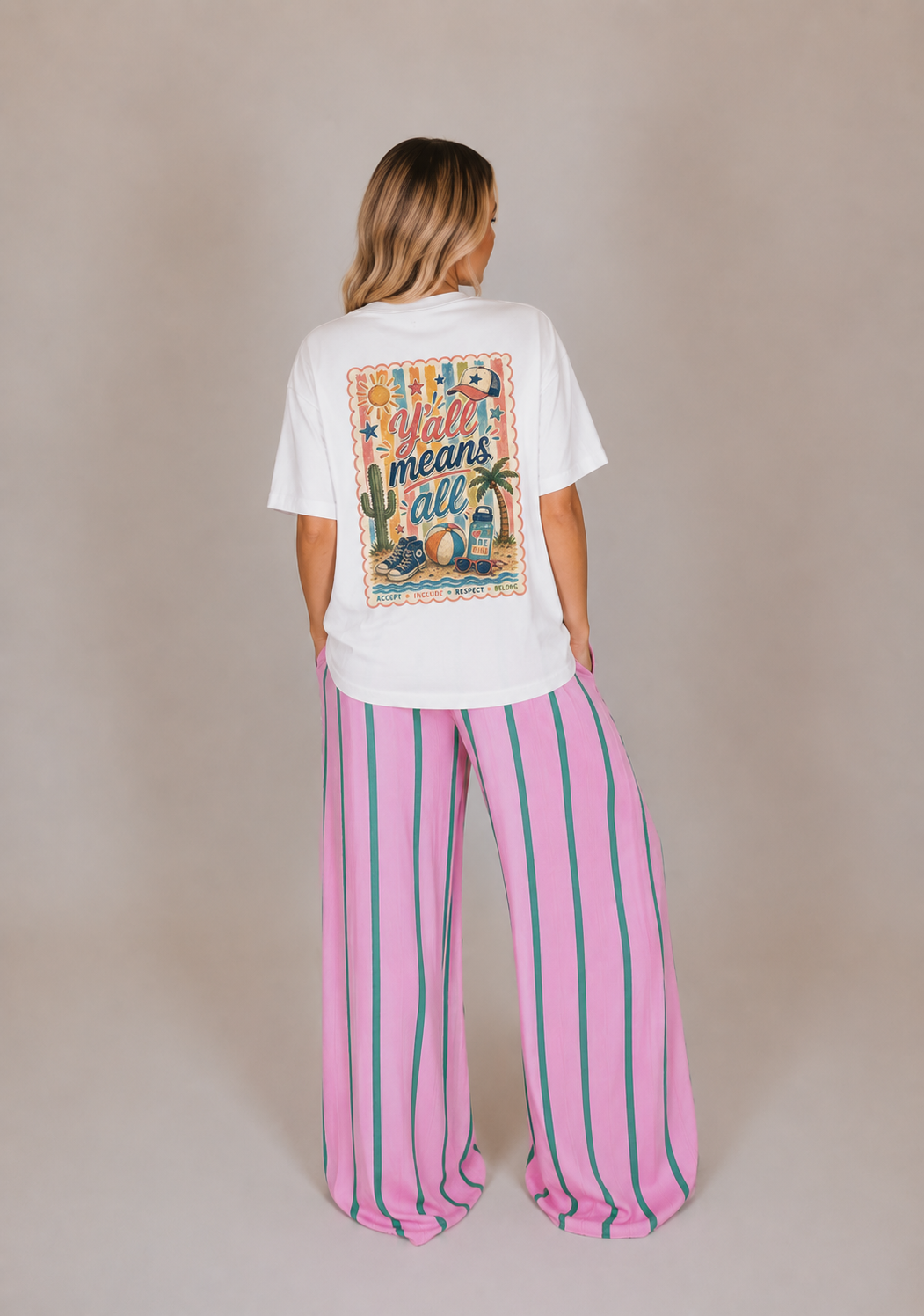 Adults Unisex Oversized "Y'ALL MEANS ALL" T-Shirt