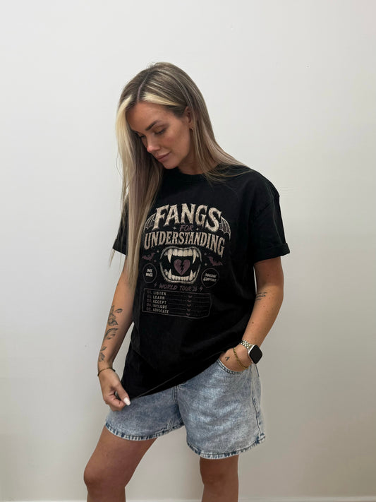 Adults Unisex "Fangs for Understanding" Heavyweight T-Shirt