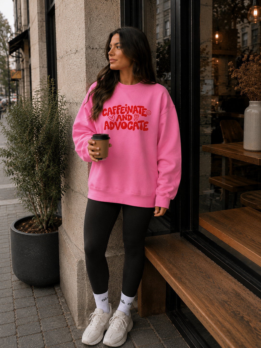 Unisex Adults ‘Caffeinate and Advocate’ Sweatshirt