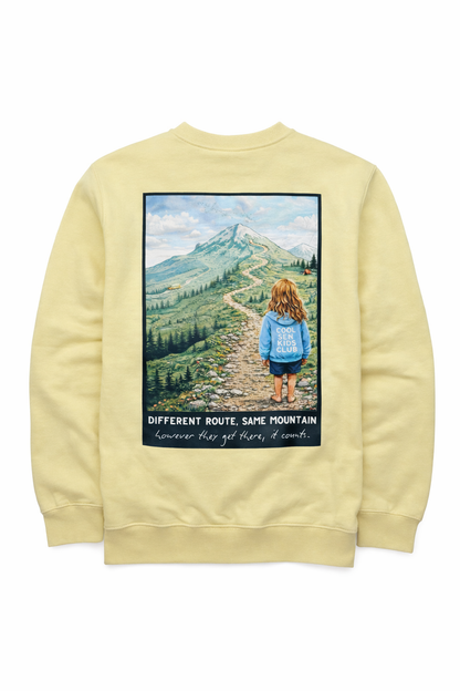 Adults ‘Different Route, Same Mountain’ Sweatshirt