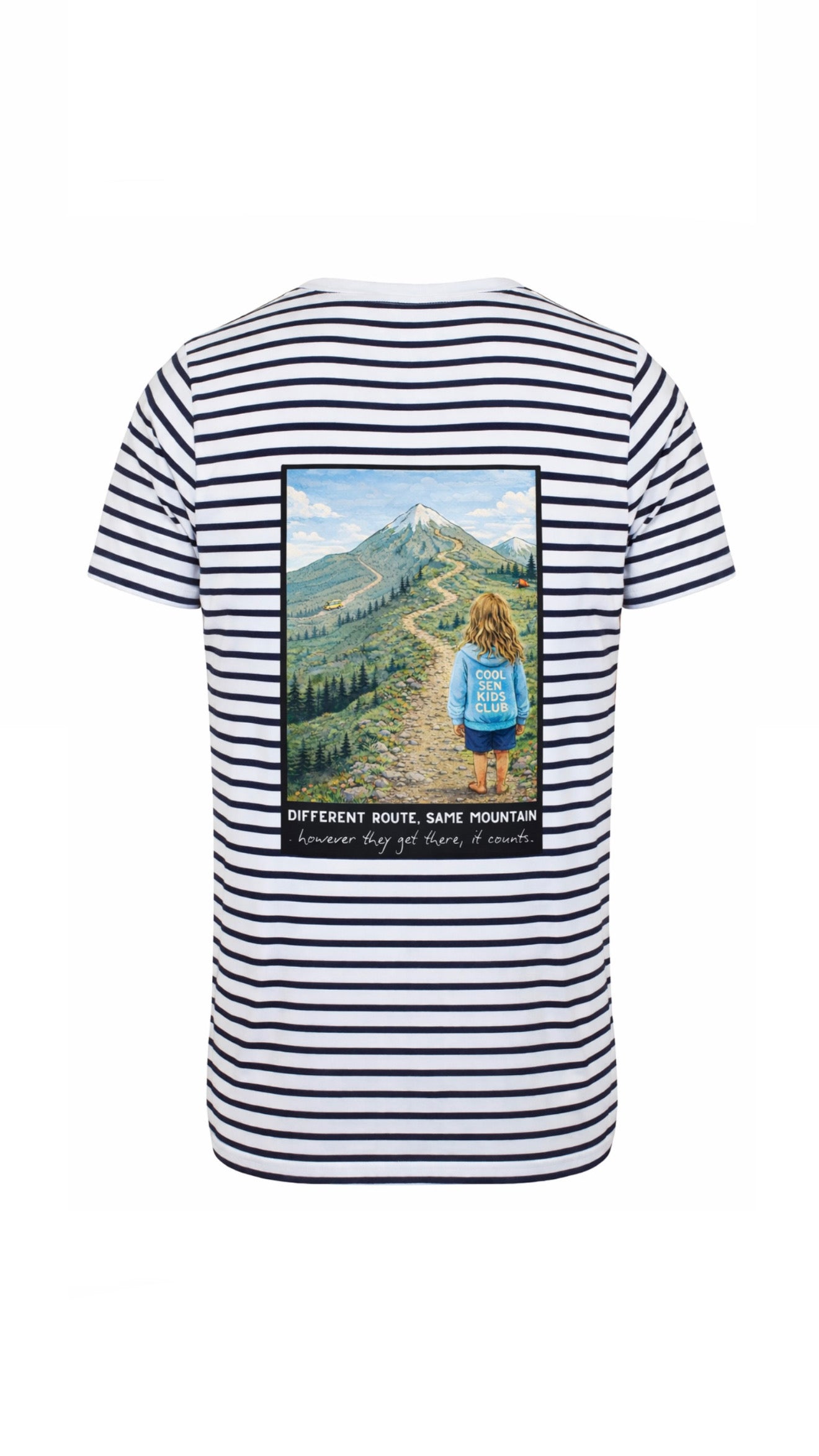 Adults Unisex ‘Different Route, Same Mountain’ Fitted style Tee