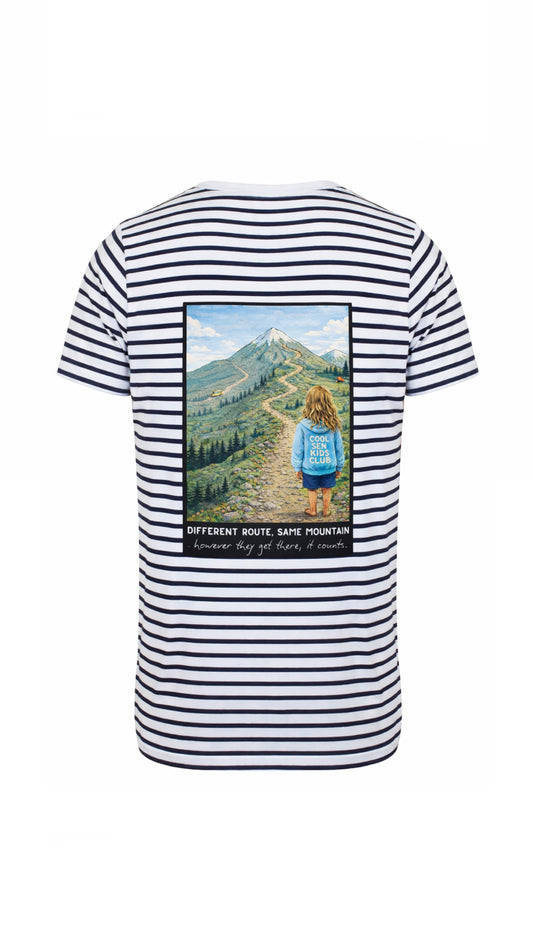 Adults Unisex ‘Different Route, Same Mountain’ Fitted style Tee