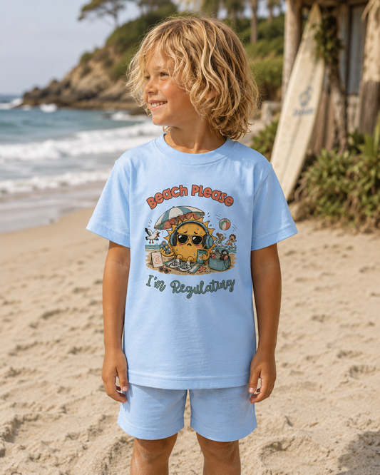 Kids "BEACH PLEASE" T-Shirt/Shorts Set