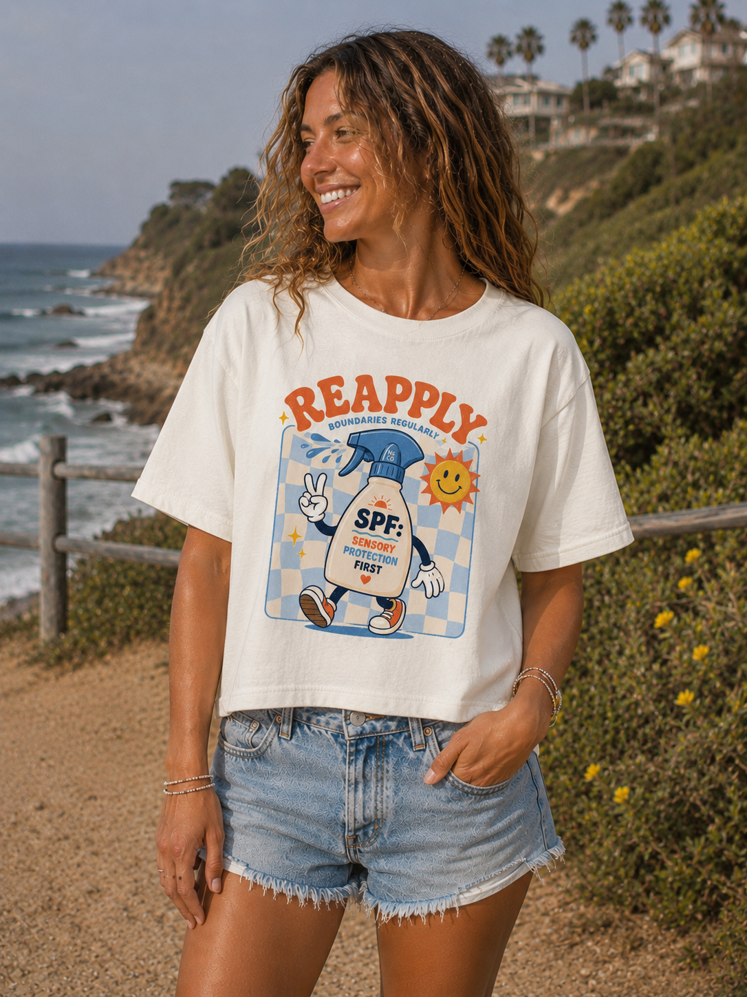 Women's Boxy Crop "SPF" T-Shirt