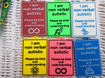 Autism Awareness Talk Tags - I Am Non Verbal Autistic