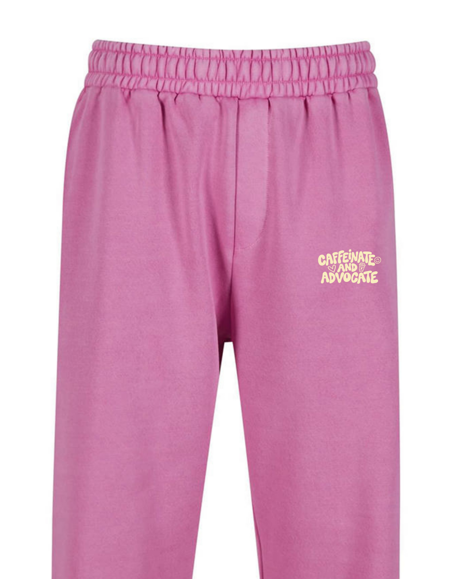 Unisex Adults ‘Caffeinate and Advocate’ Heavyweight Tracksuit Pants