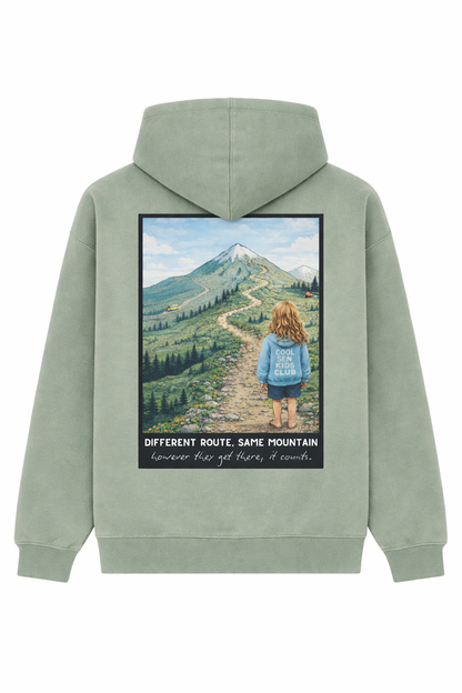 Adults ‘Different Route, Same Mountain’ Hoodie
