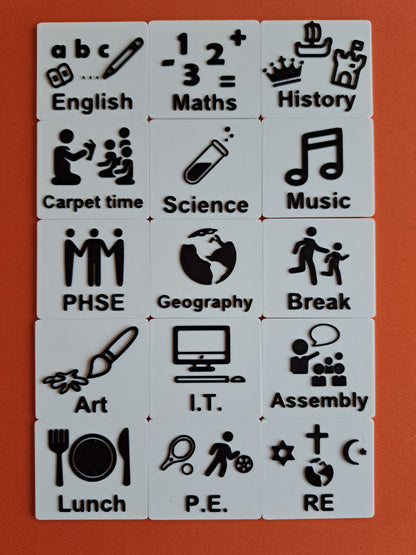School Timetable Tag Set - Visual Schedule Add-On Pack
