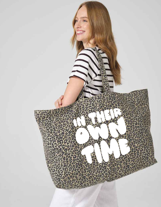 XL Washed Leopard Tote