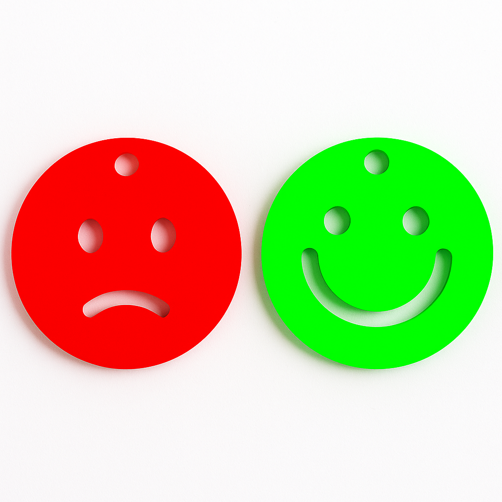 Large Happy/Sad Visual Communication Tags