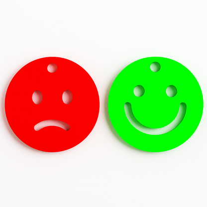 Large Happy/Sad Visual Communication Tags