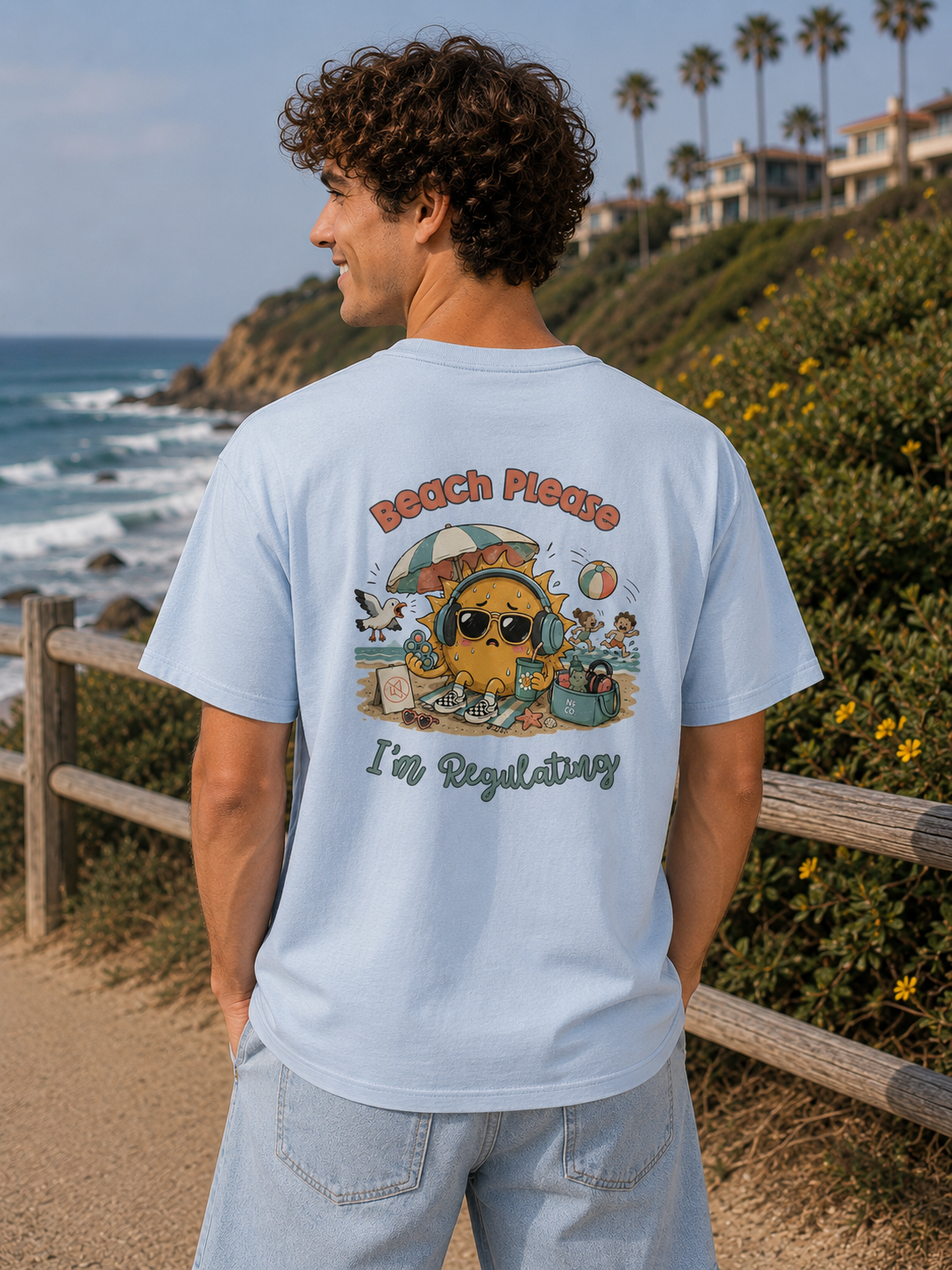 Adults Unisex "BEACH PLEASE" Fitted Style T-Shirt