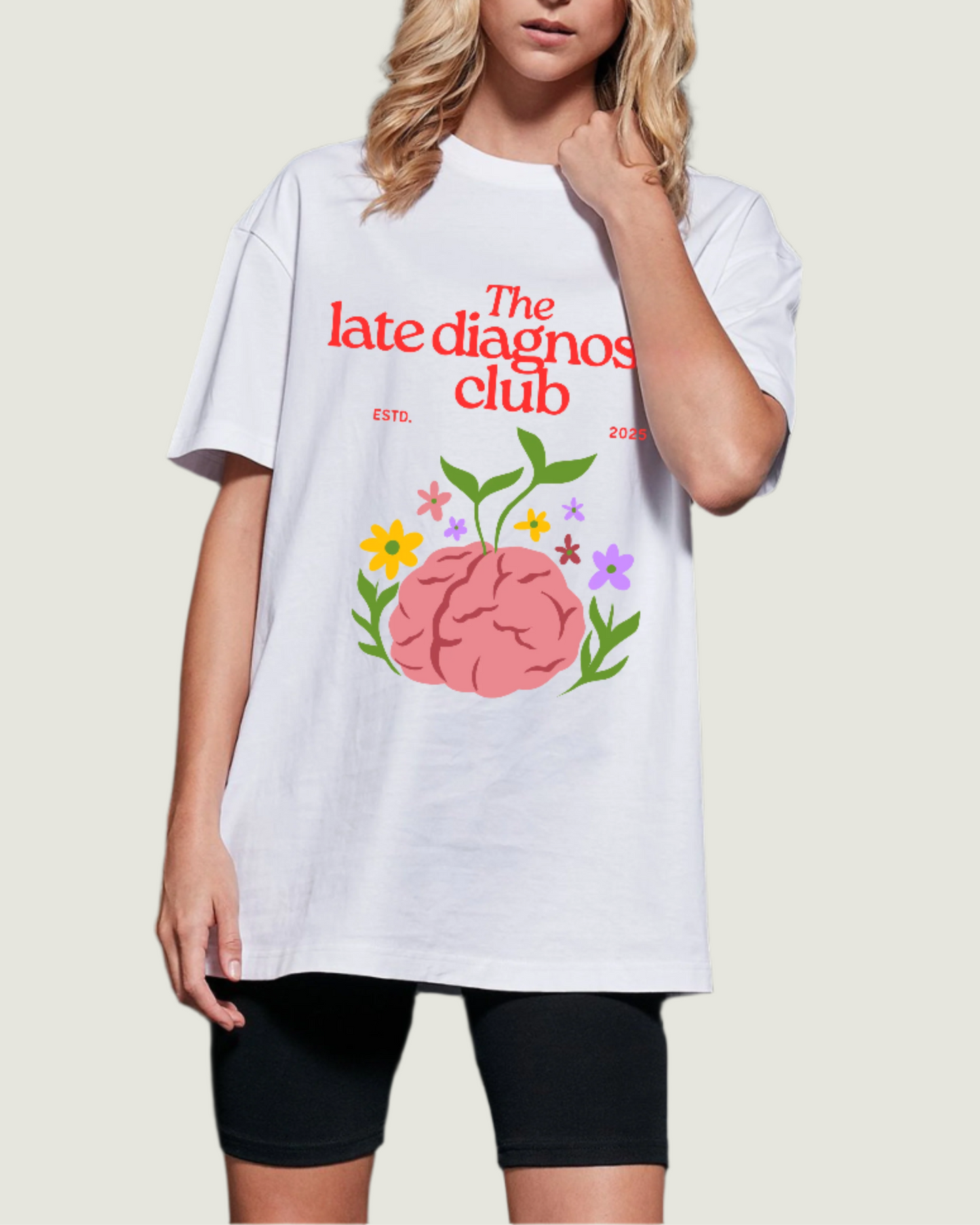 Women's ‘Late Diagnosed Club’ Oversized Graphic Tee