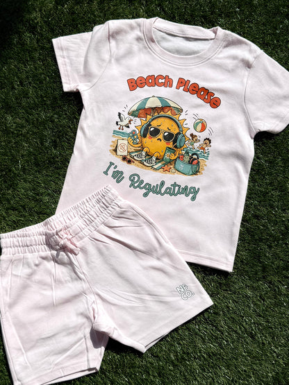 Kids "BEACH PLEASE" T-Shirt/Shorts Set