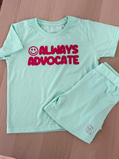 Kids "Always Advocate" T-Shirt/Shorts Set
