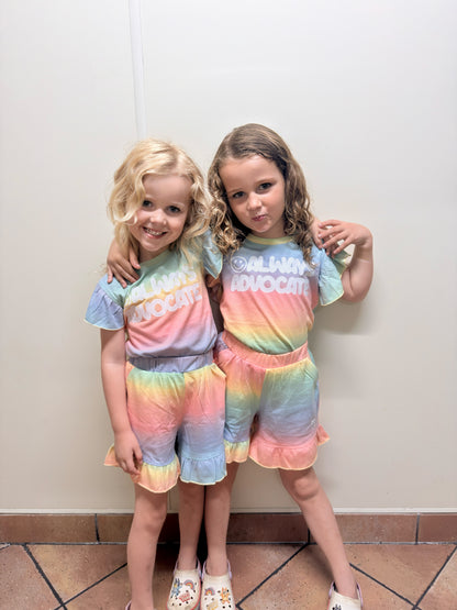 Kids Frill "Always Advocate" T-Shirt/Shorts Set