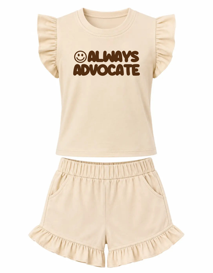 Womens Frill T-Shirt/Shorts Set
