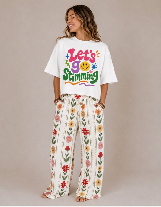 Women's Boxy Crop "LETS GO STIMMING" T-Shirt