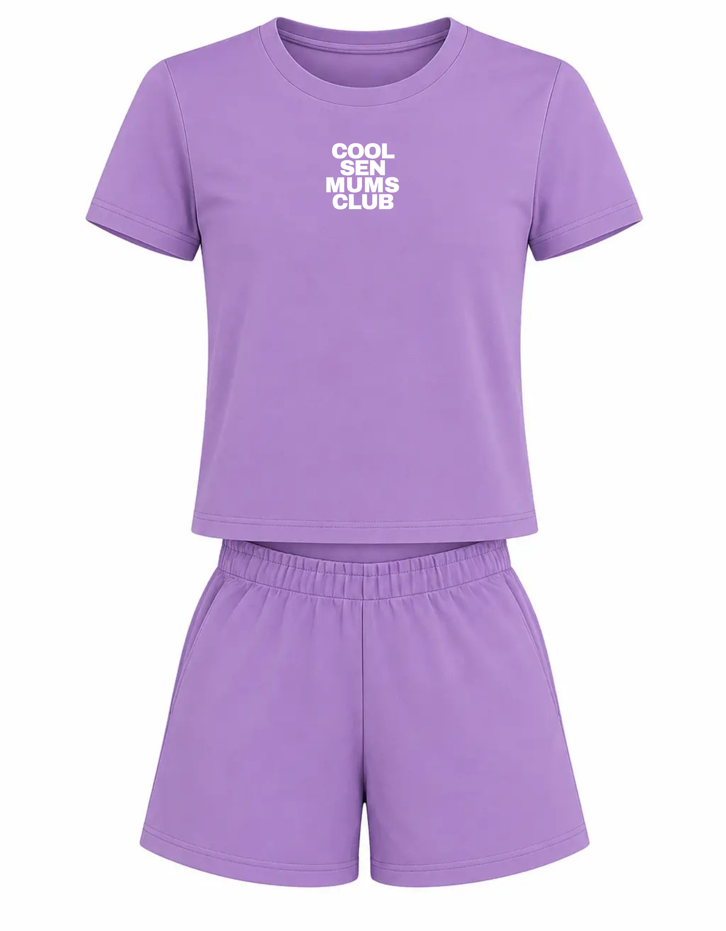 Adults "COOL SEN MUMS CLUB" T-Shirt/Shorts Set