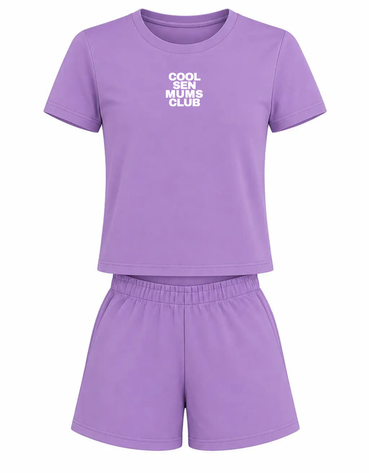 Adults "COOL SEN MUMS CLUB" T-Shirt/Shorts Set