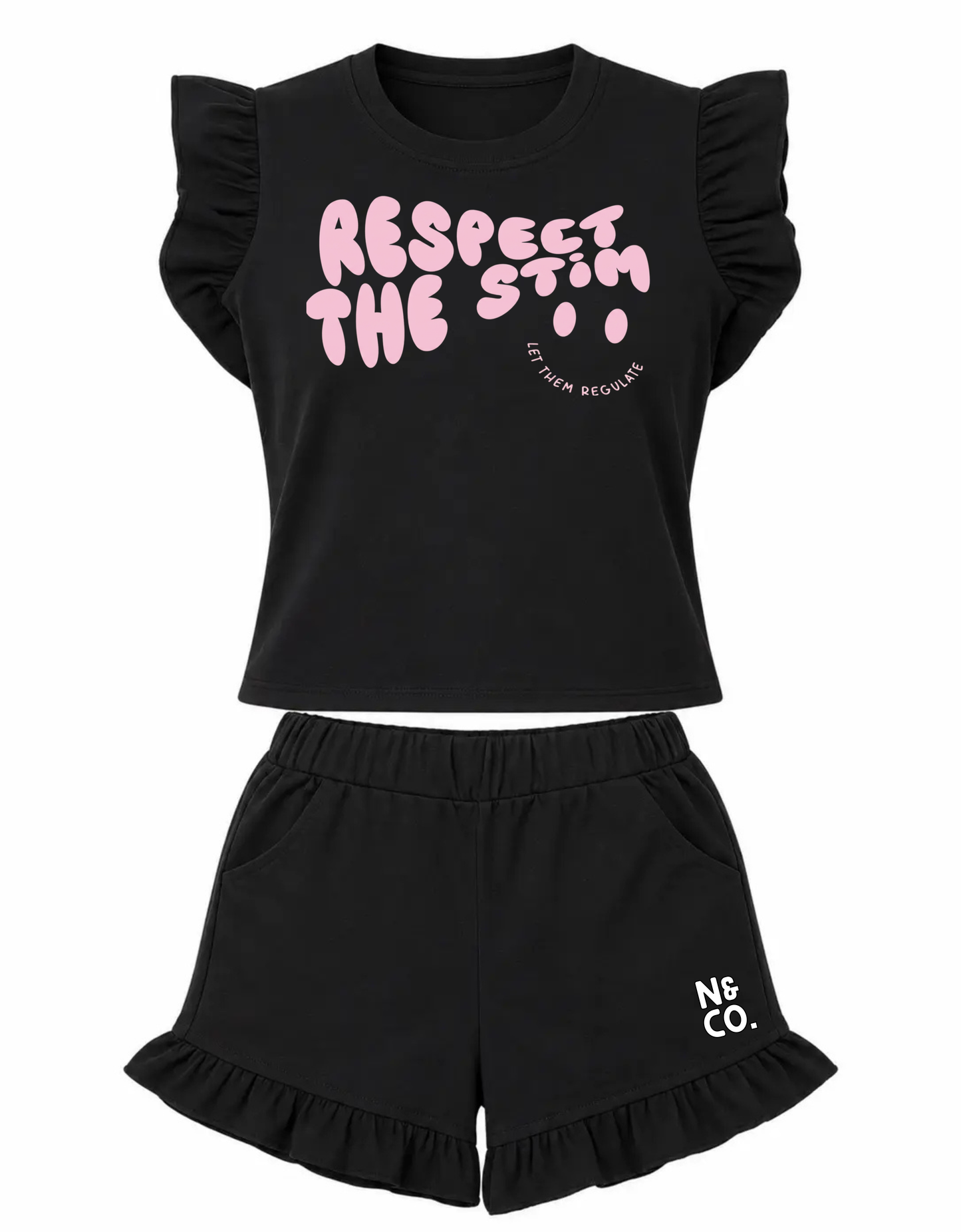 Kids Frill "Respect the Stim" T-Shirt/Shorts Set