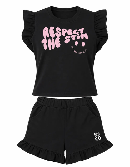 Kids Frill "Respect the Stim" T-Shirt/Shorts Set