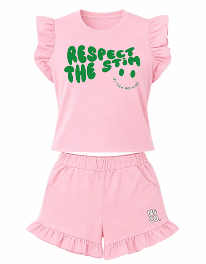 Kids Frill "Respect the Stim" T-Shirt/Shorts Set